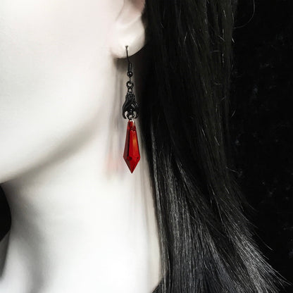 Dark Bat Embellished Earrings