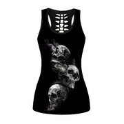 Skull Print Back Cutout Vest