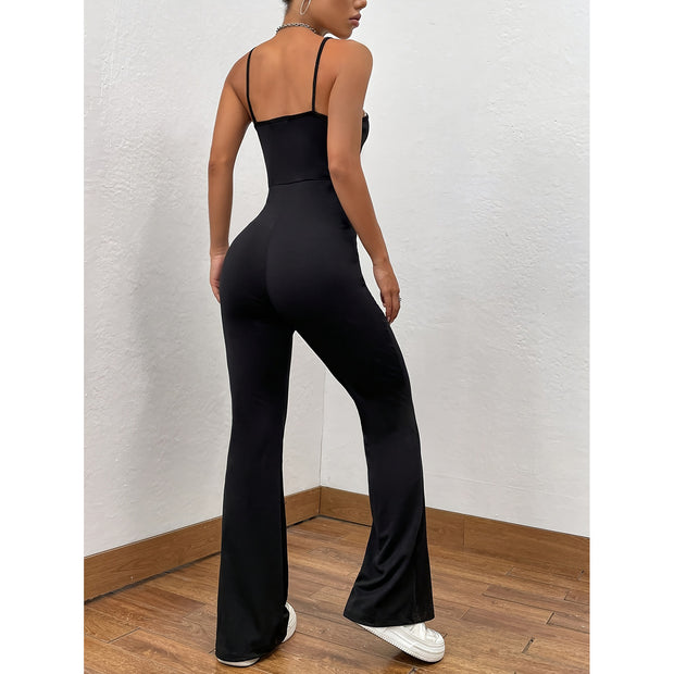 Sexy Solid Color Sling Repair Jumpsuit