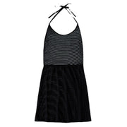 Halterneck with Suspenders Pure Color Mesh Skirt