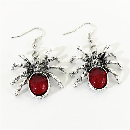 Gothic Crystal Cute Spider Dangle Earrings