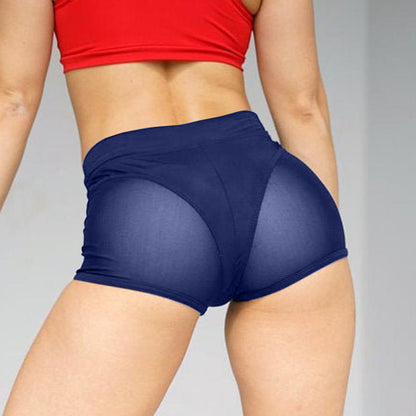 Sexy Stretch-Sportshorts mit hoher Taille und Grenadine-Nähten