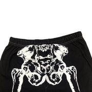 Dark Skull Print High Waist Stretch Trousers