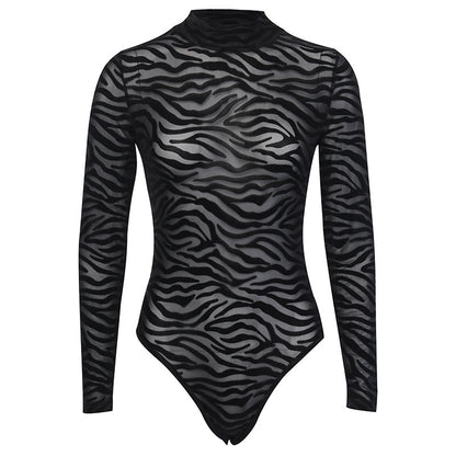 Dark Metal Gothic Sexy Slim Long Sleeve Bodysuit