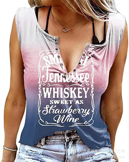 Wing Printed V-Neck Tank Top