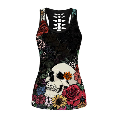 Skull Print Back Cutout Vest