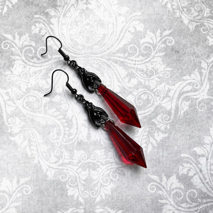 Dark Bat Embellished Earrings