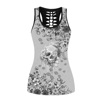 Skull Print Back Cutout Vest