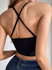 Sexy Mesh Hollow Thin Strap Soft Breathable Midriff Outfit Vest