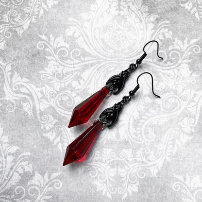 Dark Bat Embellished Earrings