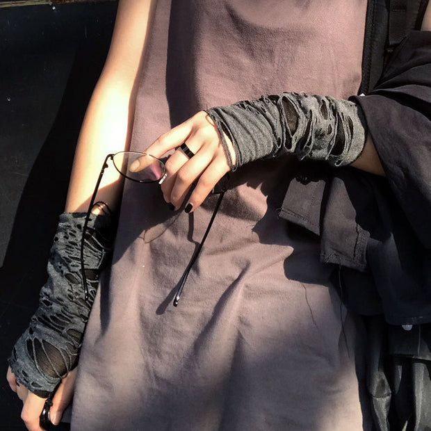 Gothic Ripped Fingerless Gloves
