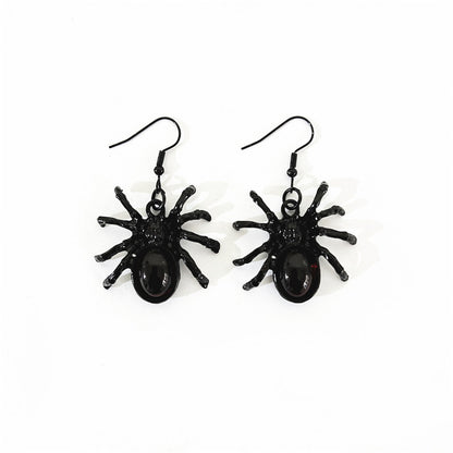 Gothic Crystal Cute Spider Dangle Earrings