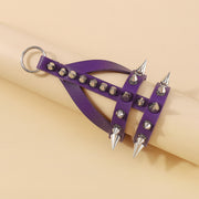 Dark Leather Rivet Adjustable Bracelet