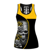 Skull Print Back Cutout Vest