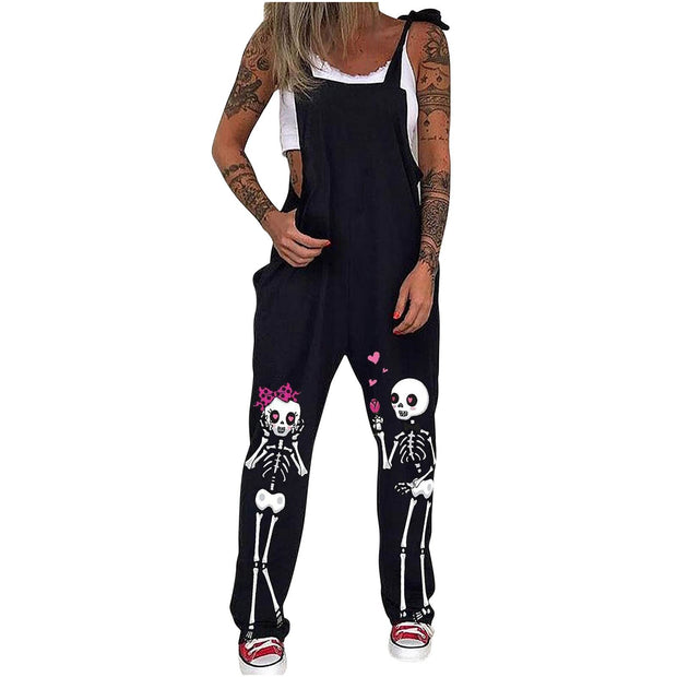 Pink Skull Element Strappy Trousers