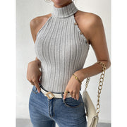 Button Slimming and Tight Turtleneck Knitting Vest