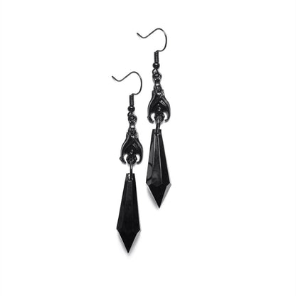 Dark Bat Embellished Earrings