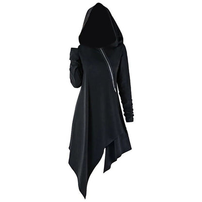 Vintage Gothic Zip Hooded Dress