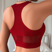 Midriff Outfit Hollow-out Push up Breathable Bra Vest