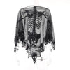 Halloween Skeleton Lace Shawl Cape