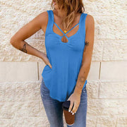 Women's Cross Strap Solid Color Sexy Sling Vest