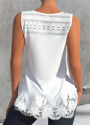 Elegant Lace Stitching Hollow-out Lace Vest