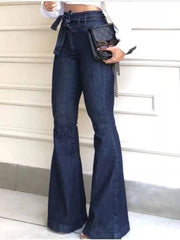 Tie Waist Butt Lifting Flare Jeans