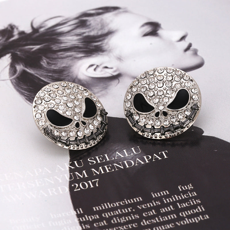 Halloween Jack Rhinestone Ear Studs