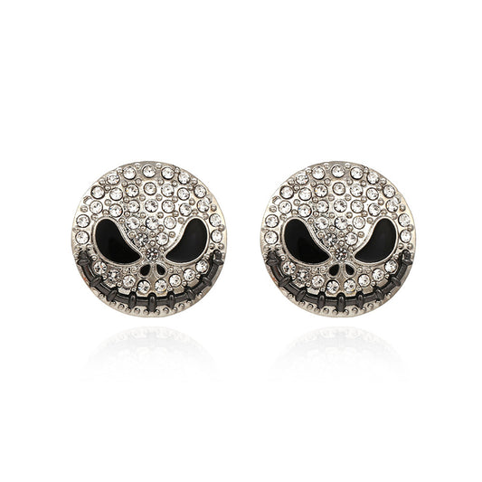 Halloween Jack Rhinestone Ear Studs