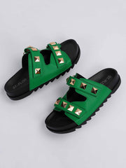 Liu Ding Velcro Flat Slippers