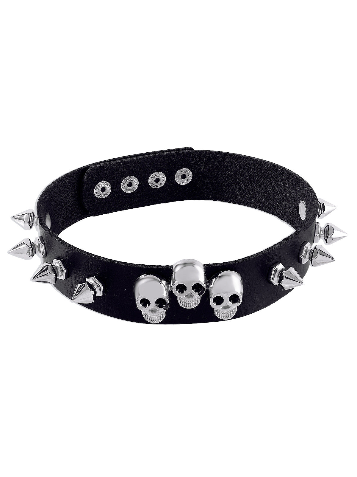 Gothic Skull Leather Collar