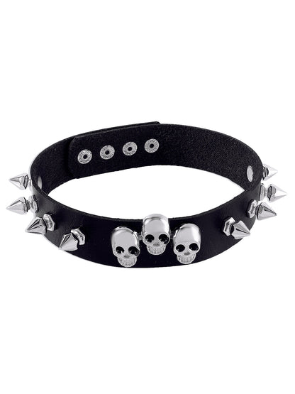 Gothic Totenkopf Lederhalsband 