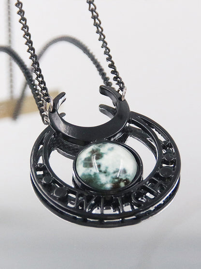 Demon Witch Black Moon Necklace Triple Moon