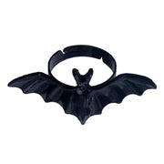 Gothic Black Bat Open Ring