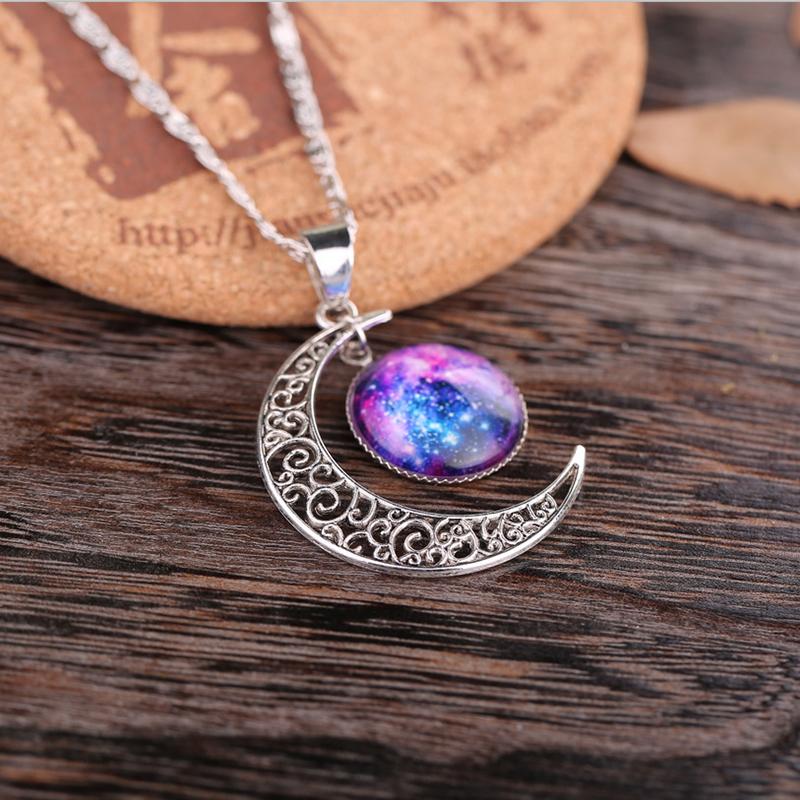 Starry Moon Time Gemstone Necklace