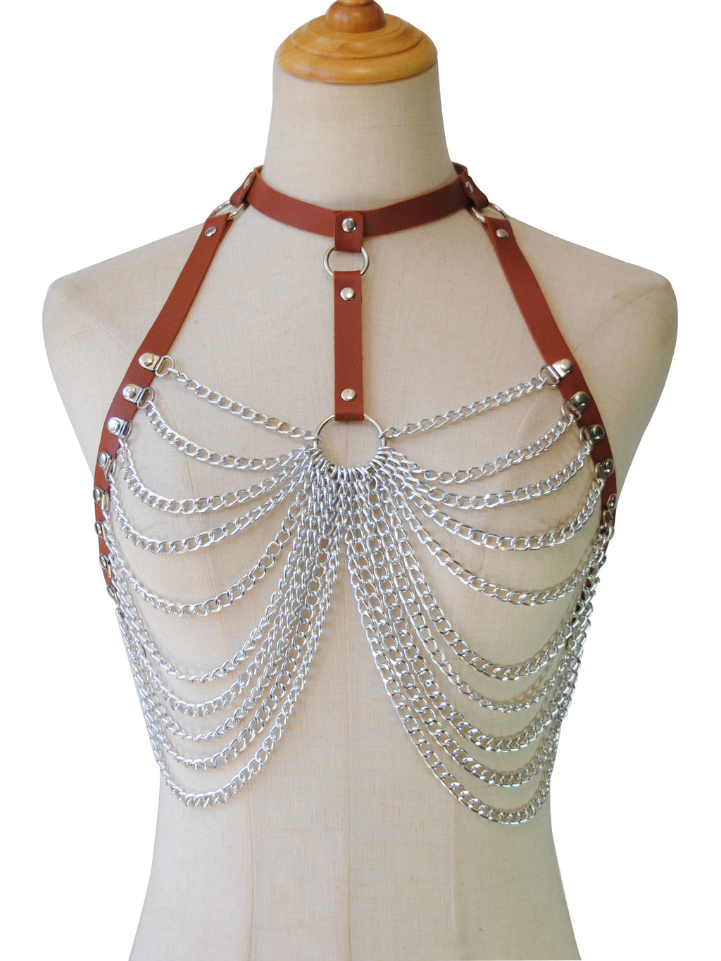 Punk PU Leather Multi-Layer Chain Body Chains