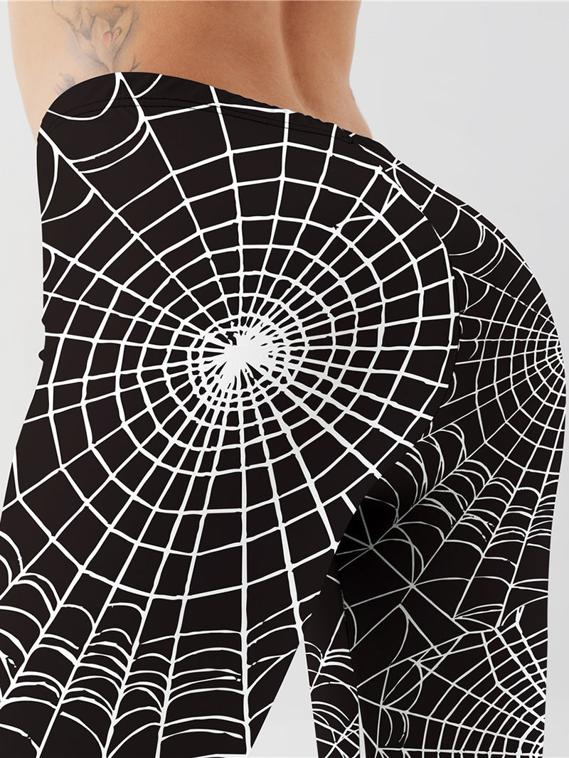 White Spiderweb Stretch Leggings