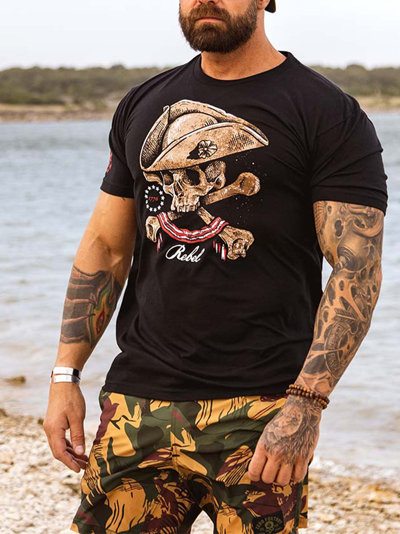 T-shirt homme imprimé crâne de pirate