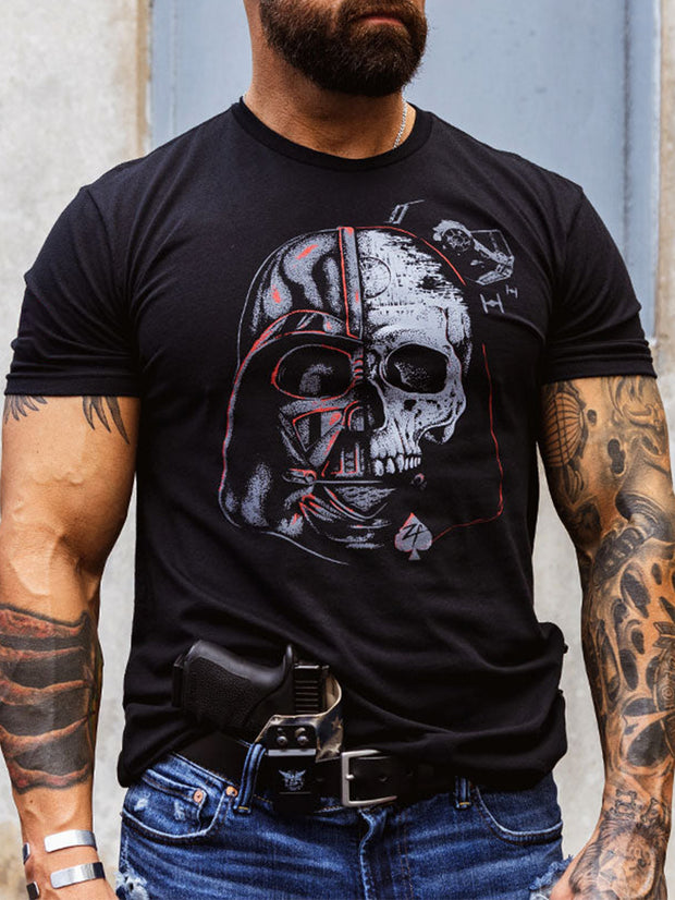 Modisches Herren-T-Shirt mit Totenkopf-Aufdruck 