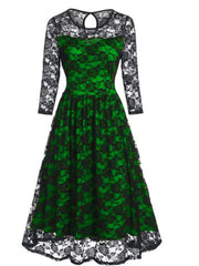 Vintage-Kleid mit Rosenspitze in A-Linie 