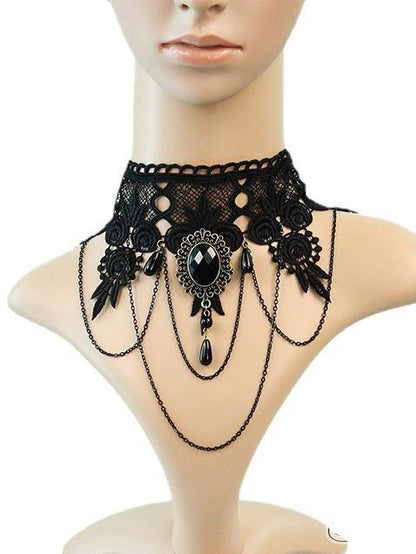 Gothic Spitzenkette Quaste Choker 