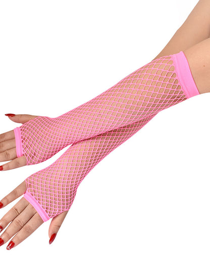 Fingerless Sexy Fishnet Elbow Length Gloves