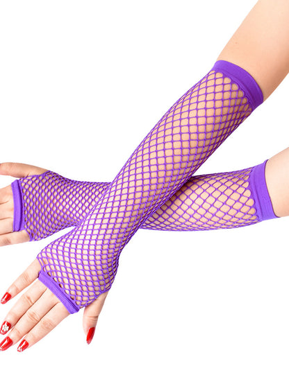 Fingerless Sexy Fishnet Elbow Length Gloves