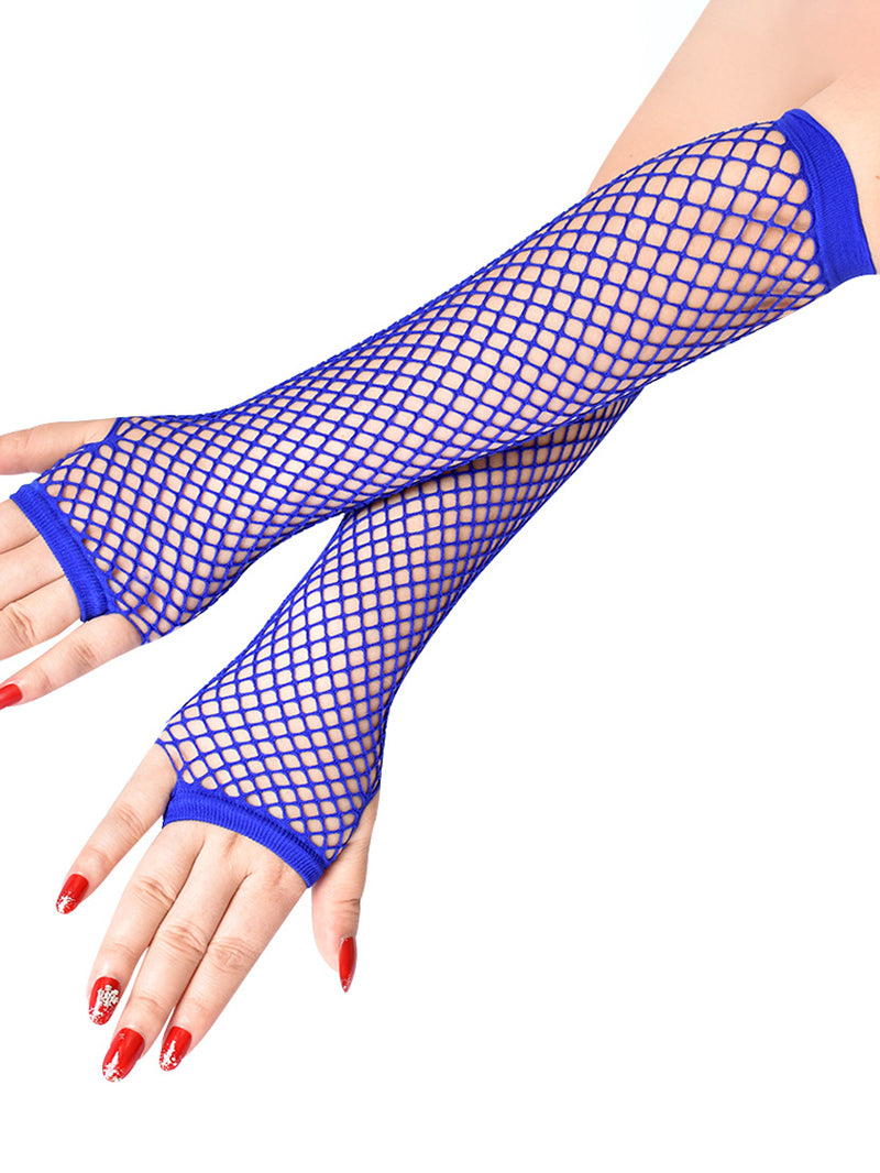 Fingerless Sexy Fishnet Elbow Length Gloves