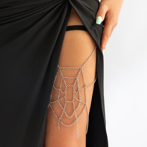 Sexy Spider Web Thigh Bodychain