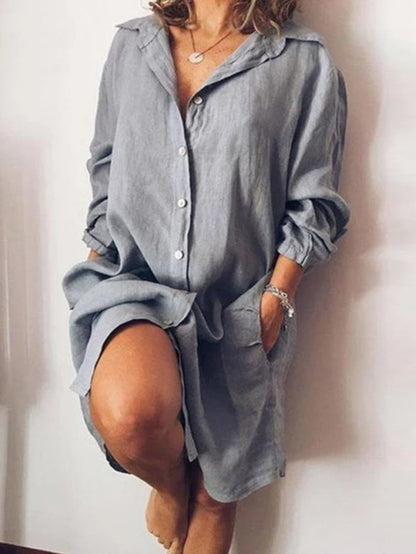 Casual Sexy Pocket Shirt Dress