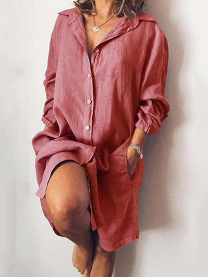 Casual Sexy Pocket Shirt Dress