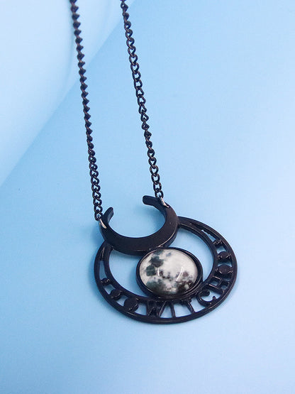 Demon Witch Black Moon Necklace Triple Moon