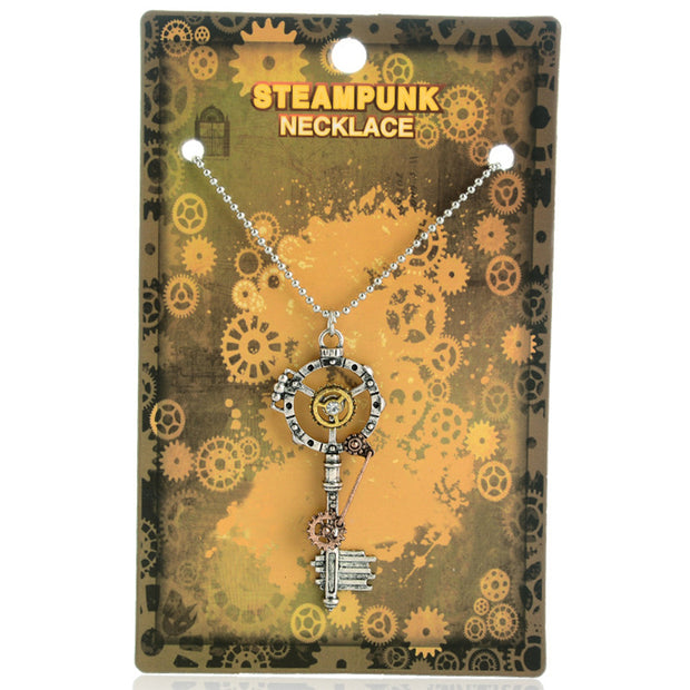 Steampunk Key Pendant Metal Necklace