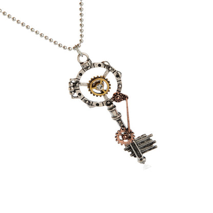 Collier en métal avec pendentif clé Steampunk 